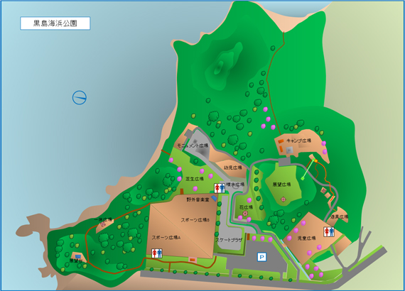 黒島海浜公園案内図