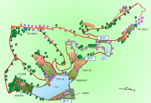 滝の宮公園平面図