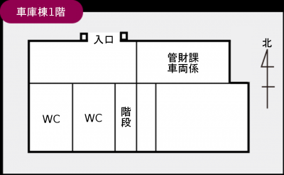 車庫棟1階案内