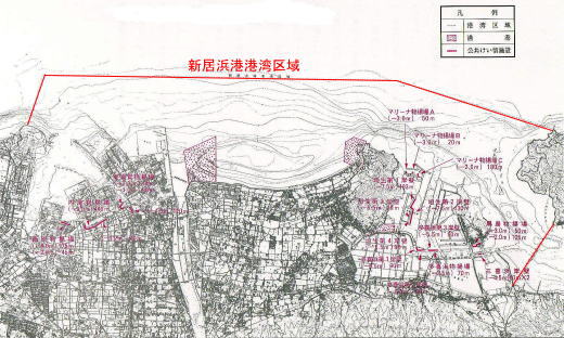 新居浜港港湾区域の図